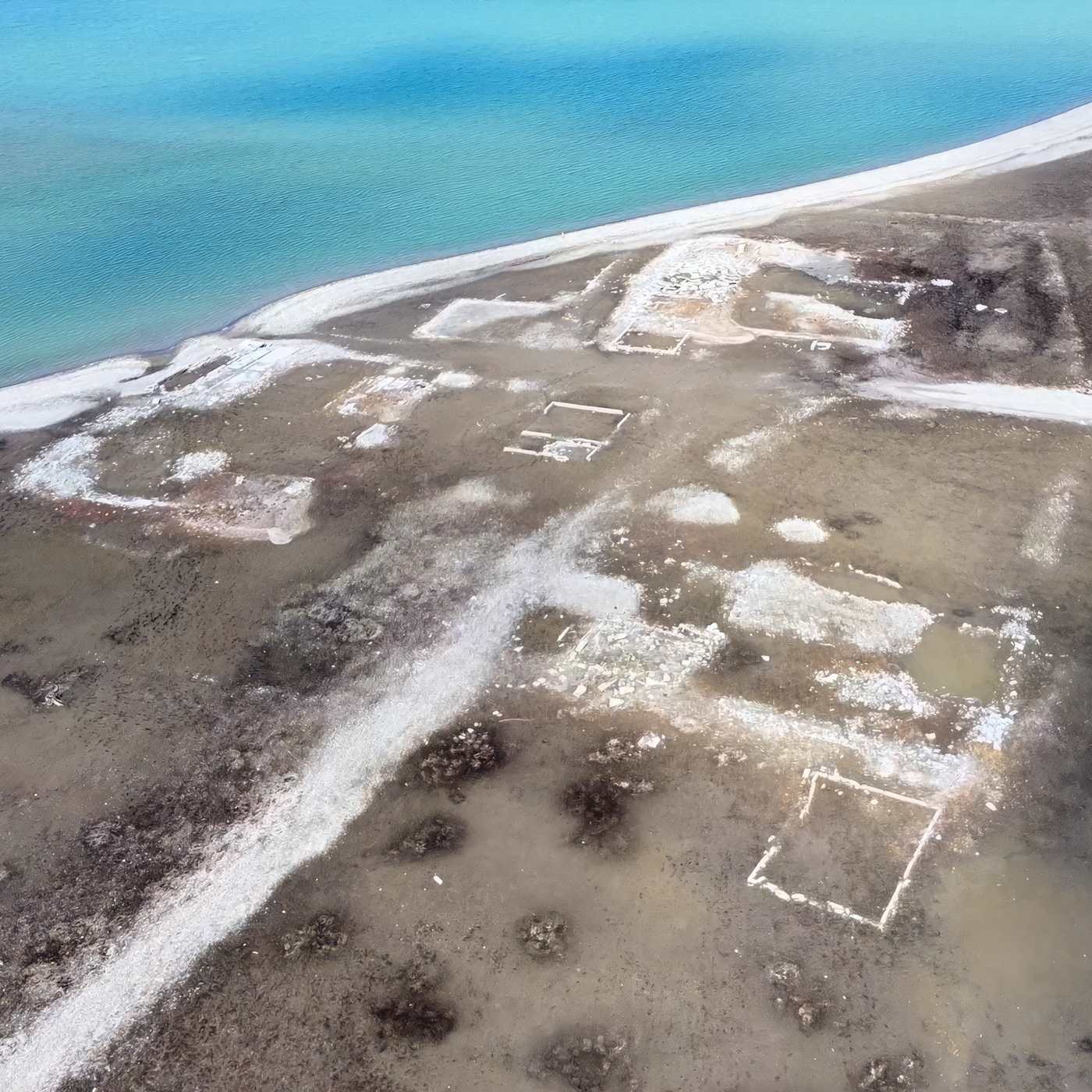 Drohnenaufnahme Fundament Forggensee